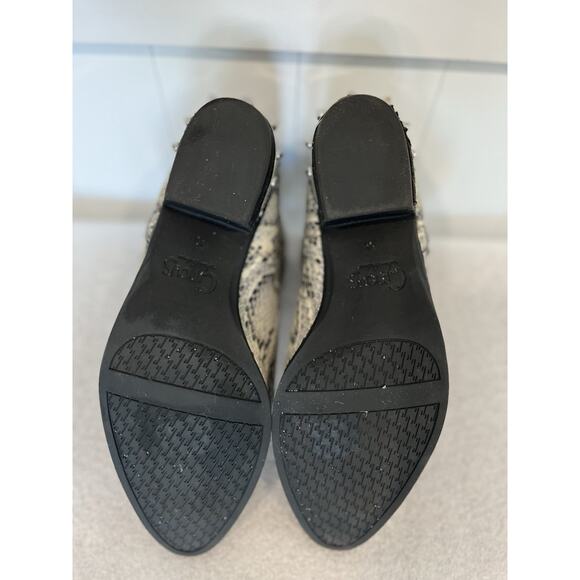 Circus Sam Edelman Black & White Faux Snakeskin Leather Ankle Booties 9.5 - Picture 5 of 11